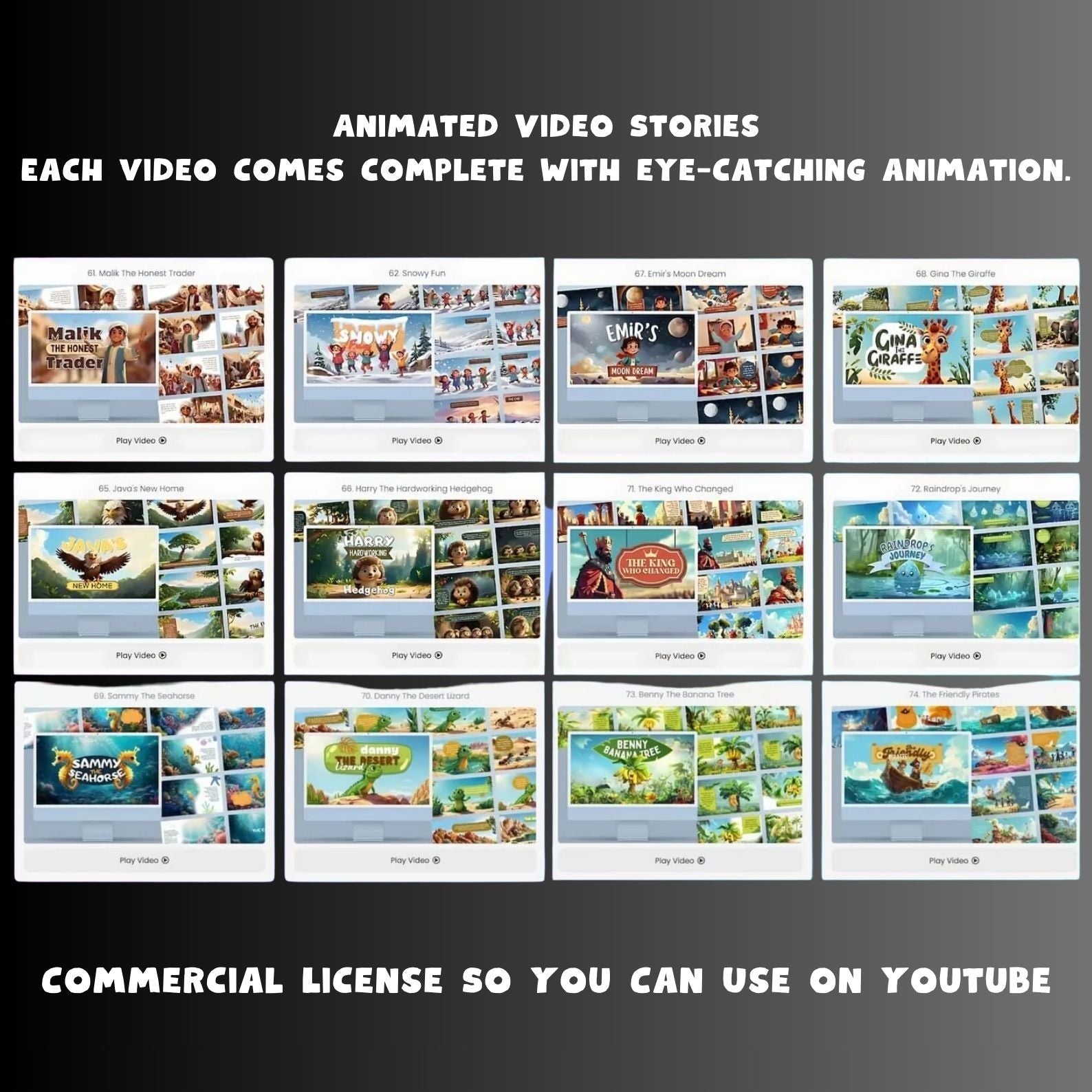 100 Kids’ Stories + 150 Editable Videos & Templates to Resell as Your Own!