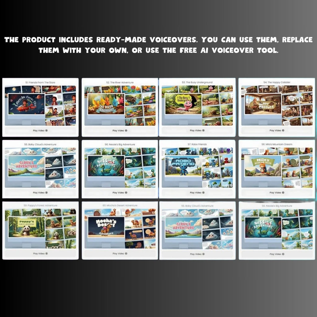 100 Kids’ Stories + 150 Editable Videos & Templates to Resell as Your Own!