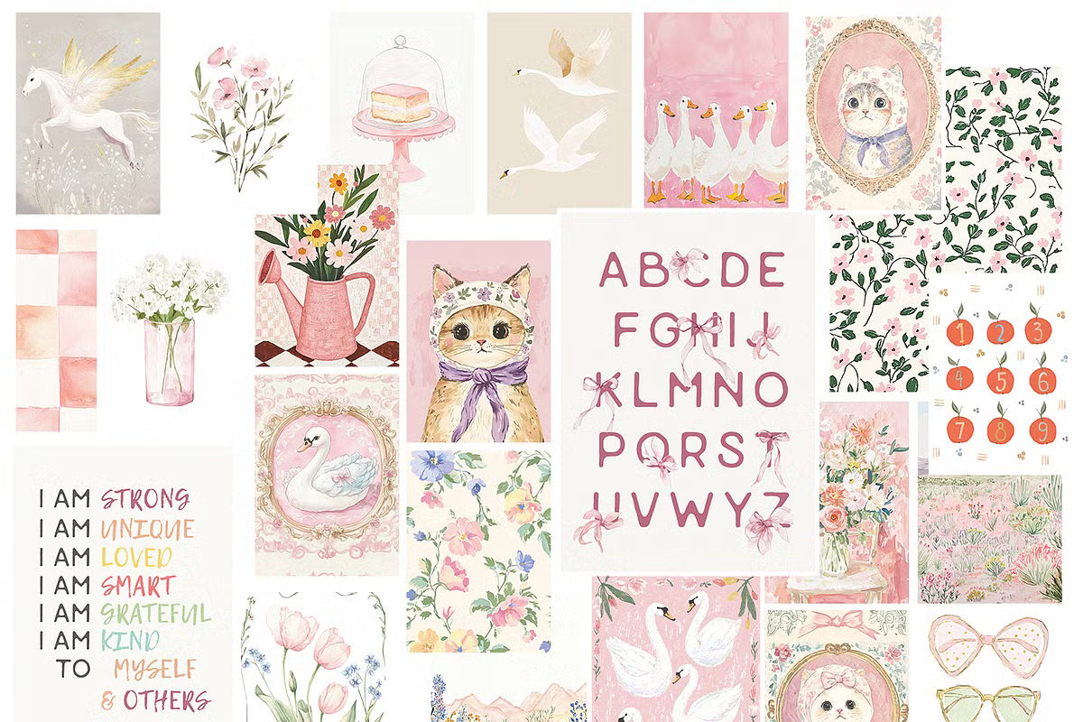 100 Vintage Girly Prints