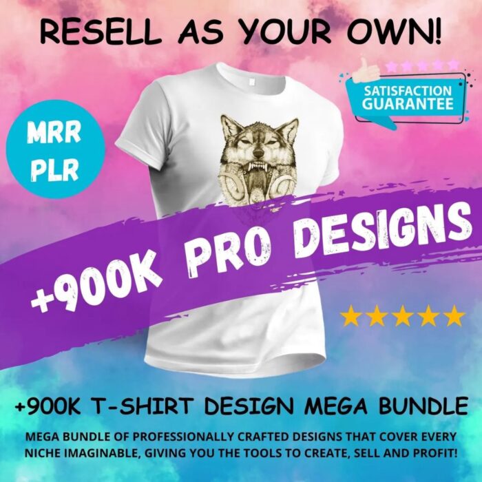 900K Designs for Your Clothing Business: The Ultimate T-Shirt Design Mega Bundle with Resell Rights