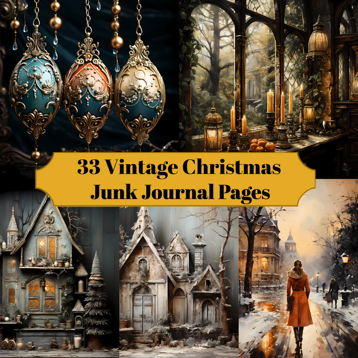 33 Vintage Christmas Junk Journal Pages